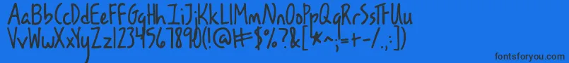 フォントKglesbouquinistesdeparis – 黒い文字の青い背景
