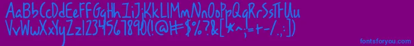 フォントKglesbouquinistesdeparis – 紫色の背景に青い文字