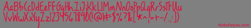 Kglesbouquinistesdeparis-Schriftart – Rote Schriften auf grauem Hintergrund