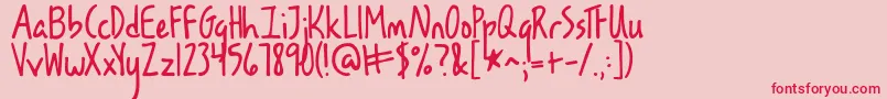 Kglesbouquinistesdeparis Font – Red Fonts on Pink Background