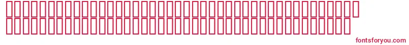 KufiExtendedOutline-fontti – punaiset fontit valkoisella taustalla