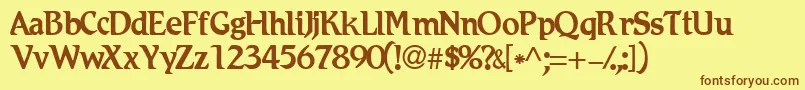 AntiquasskNormal Font – Brown Fonts on Yellow Background