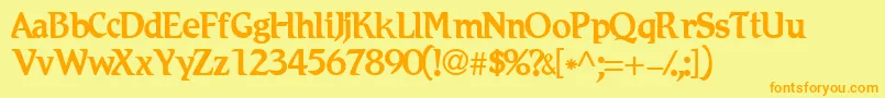 AntiquasskNormal Font – Orange Fonts on Yellow Background