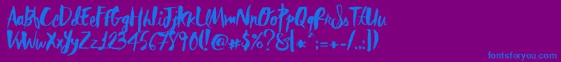 fuente RebelHeartMadonna – Fuentes Azules Sobre Fondo Morado