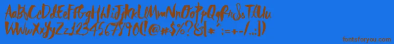 RebelHeartMadonna Font – Brown Fonts on Blue Background
