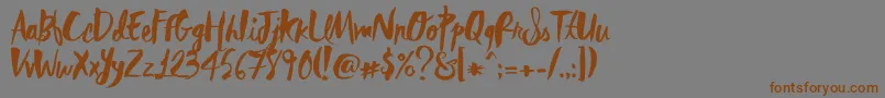 RebelHeartMadonna Font – Brown Fonts on Gray Background