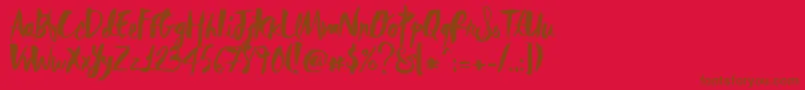 RebelHeartMadonna Font – Brown Fonts on Red Background