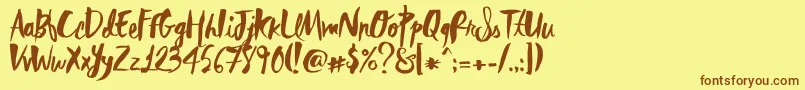 RebelHeartMadonna Font – Brown Fonts on Yellow Background