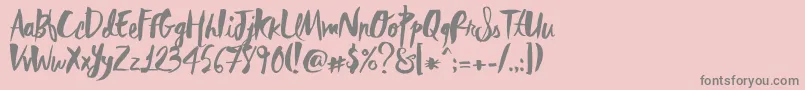 RebelHeartMadonna Font – Gray Fonts on Pink Background
