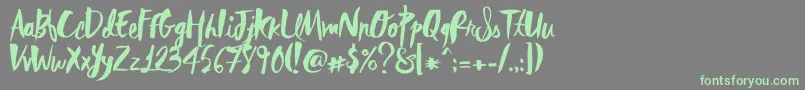 RebelHeartMadonna Font – Green Fonts on Gray Background