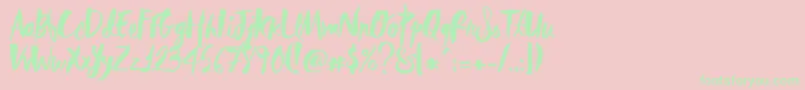 RebelHeartMadonna Font – Green Fonts on Pink Background