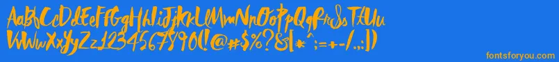 fuente RebelHeartMadonna – Fuentes Naranjas Sobre Fondo Azul