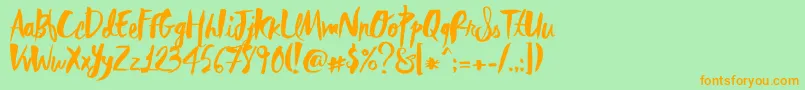 RebelHeartMadonna Font – Orange Fonts on Green Background