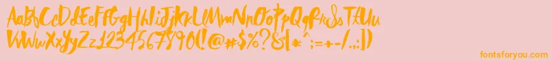 RebelHeartMadonna Font – Orange Fonts on Pink Background