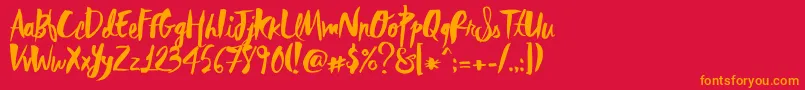 RebelHeartMadonna Font – Orange Fonts on Red Background