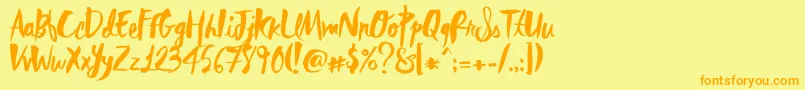 RebelHeartMadonna Font – Orange Fonts on Yellow Background
