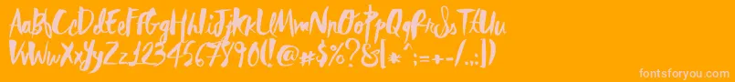RebelHeartMadonna Font – Pink Fonts on Orange Background