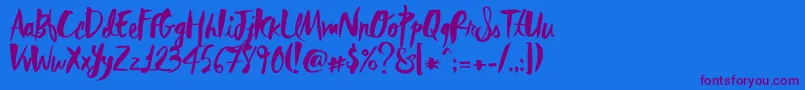 RebelHeartMadonna Font – Purple Fonts on Blue Background