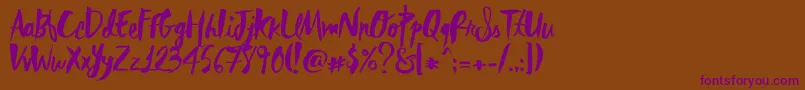 RebelHeartMadonna Font – Purple Fonts on Brown Background
