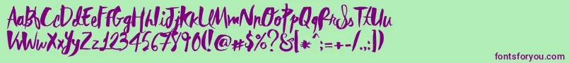 RebelHeartMadonna Font – Purple Fonts on Green Background