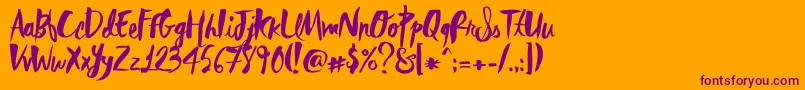RebelHeartMadonna Font – Purple Fonts on Orange Background