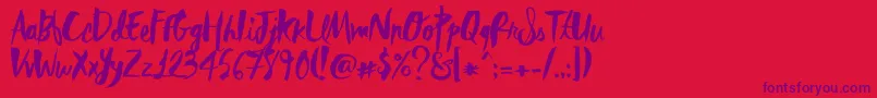 RebelHeartMadonna Font – Purple Fonts on Red Background