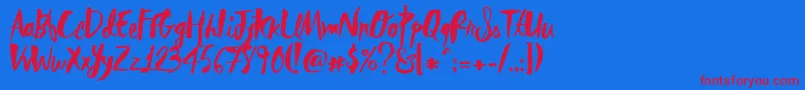 フォントRebelHeartMadonna – 赤い文字の青い背景