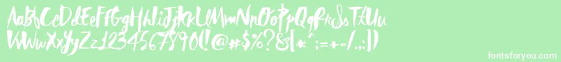 RebelHeartMadonna Font – White Fonts on Green Background