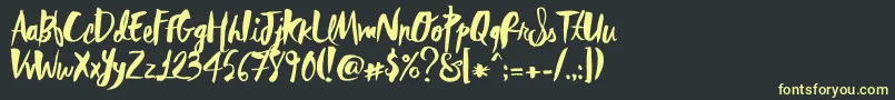 RebelHeartMadonna Font – Yellow Fonts on Black Background