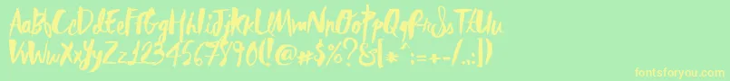 RebelHeartMadonna Font – Yellow Fonts on Green Background