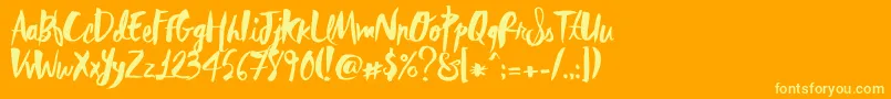 RebelHeartMadonna Font – Yellow Fonts on Orange Background
