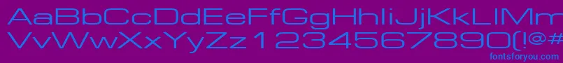 Fonte EuropeExt130 – fontes azuis em um fundo violeta