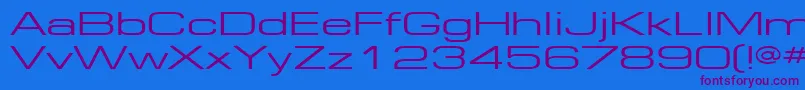 EuropeExt130-Schriftart – Violette Schriften auf blauem Hintergrund