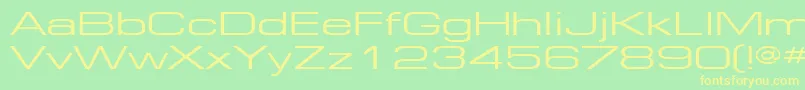 フォントEuropeExt130 – 黄色の文字が緑の背景にあります