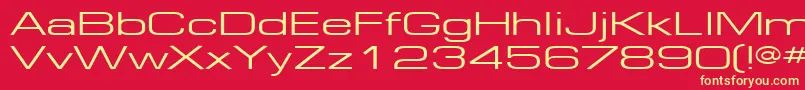 EuropeExt130-Schriftart – Gelbe Schriften auf rotem Hintergrund
