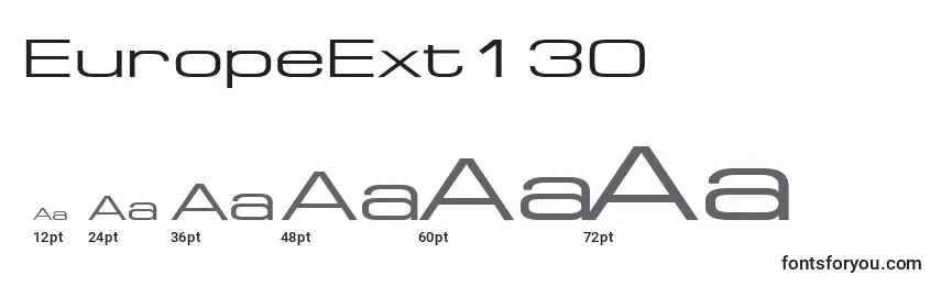 Размеры шрифта EuropeExt130