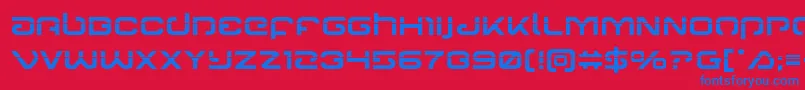 フォントGunrunnerlaser – 赤い背景に青い文字