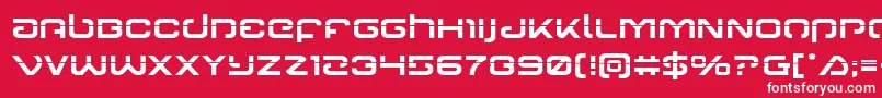 フォントGunrunnerlaser – 赤い背景に白い文字