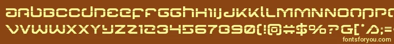 Gunrunnerlaser-fontti – keltaiset fontit ruskealla taustalla