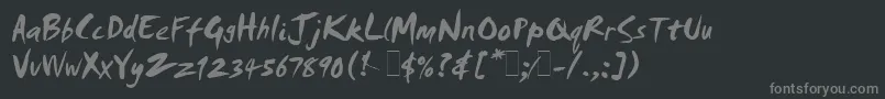 Шрифт SmudgerLetPlain.1.0 – серые шрифты на чёрном фоне