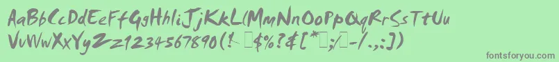 SmudgerLetPlain.1.0 Font – Gray Fonts on Green Background