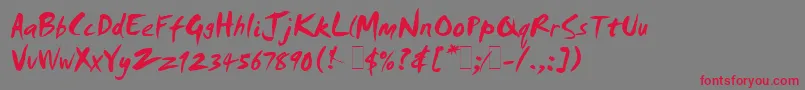 SmudgerLetPlain.1.0-Schriftart – Rote Schriften auf grauem Hintergrund