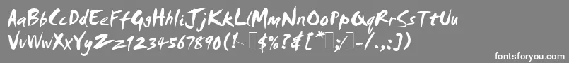 SmudgerLetPlain.1.0 Font – White Fonts on Gray Background
