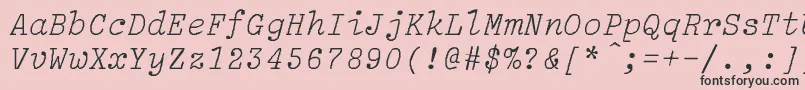 フォントLightitalicLightItalic – ピンクの背景に黒い文字