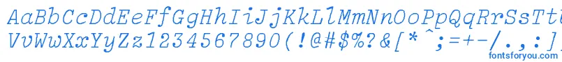 フォントLightitalicLightItalic – 白い背景に青い文字