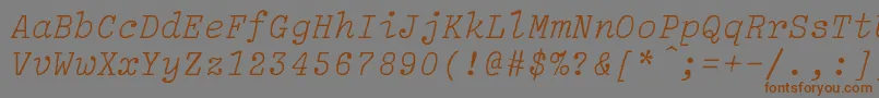 フォントLightitalicLightItalic – 茶色の文字が灰色の背景にあります。