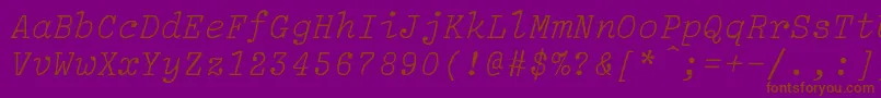 LightitalicLightItalic Font – Brown Fonts on Purple Background