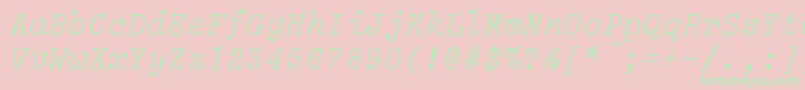 フォントLightitalicLightItalic – ピンクの背景に緑の文字