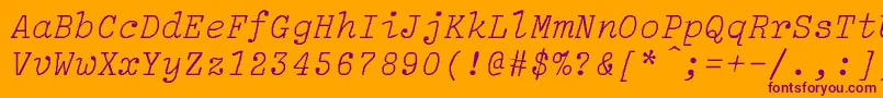 LightitalicLightItalic Font – Purple Fonts on Orange Background