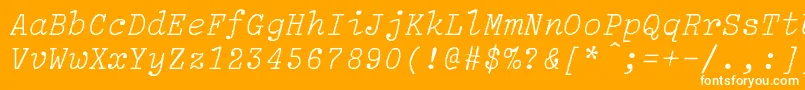 LightitalicLightItalic-Schriftart – Weiße Schriften auf orangefarbenem Hintergrund